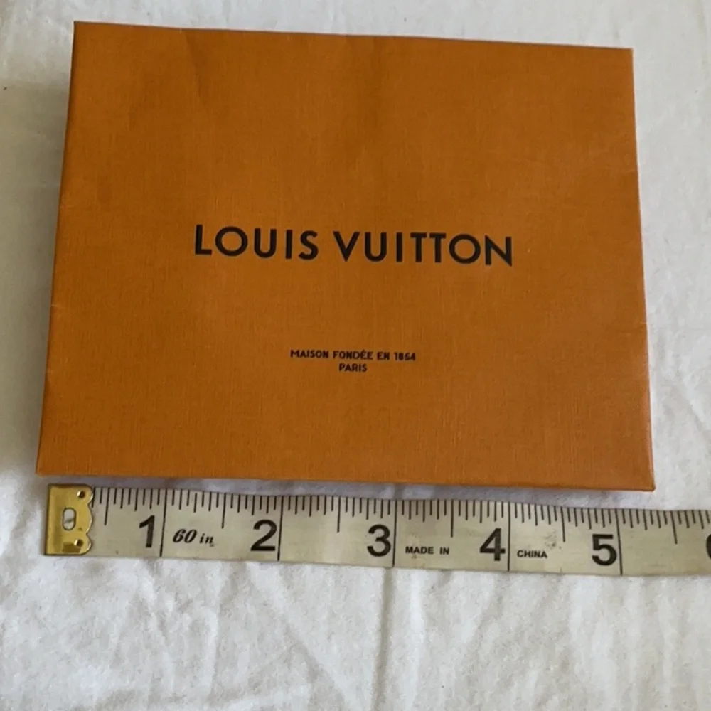 Louis Vuitton yellow gold small paper shopping gift bag size 5x4,5x3